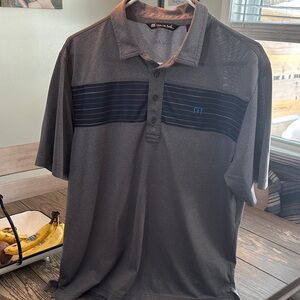 Travis Mathew Charcoal and Black Polo Shirt